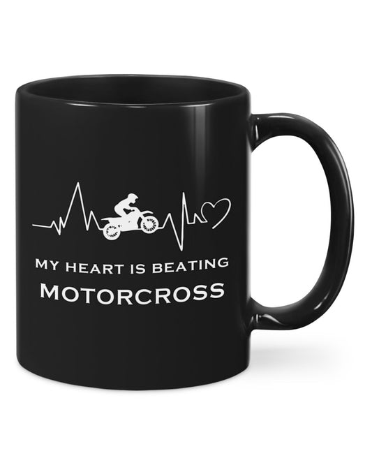 Motorcycle Coffee Mug | Motorcycler Heart Beat | Drinkware Gift for Men Women Biker, Motorcyclist
