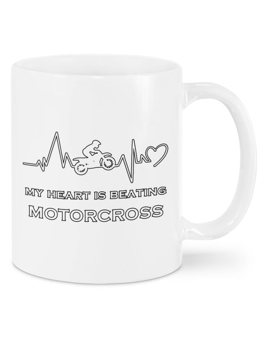 Motorcycle Coffee Mug | Motorcycler Heart Beat | Drinkware Gift for Men Women Biker, Motorcyclist