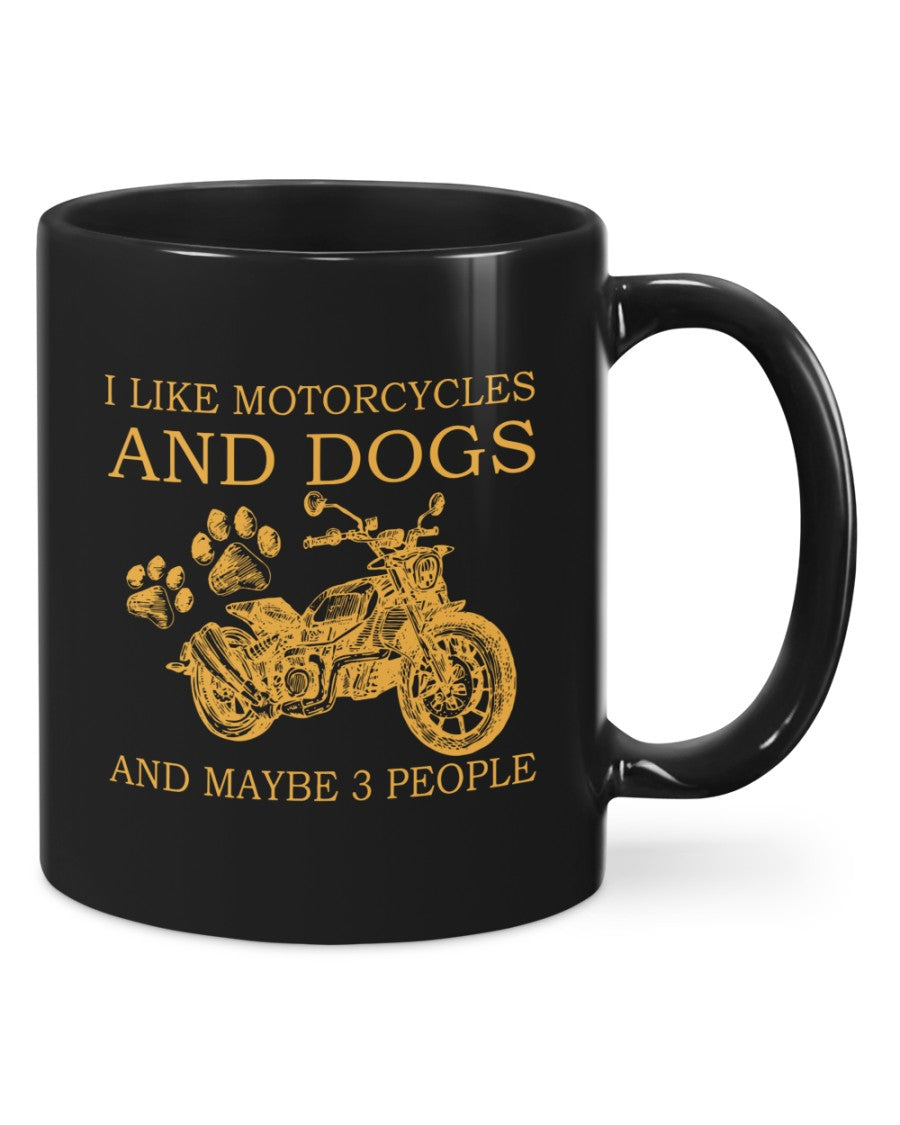 Motorcycle Coffee Mug | I Like Motorcycles & Dogs | Drinkware Gift for Men Women Biker, Motorcyclist