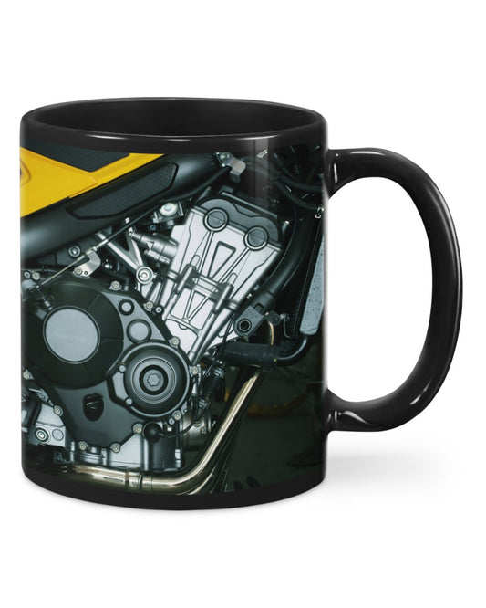 Motorcycle Coffee Mug | Motorcross Engine | Drinkware Gift for Men Women Biker, Motorcyclist