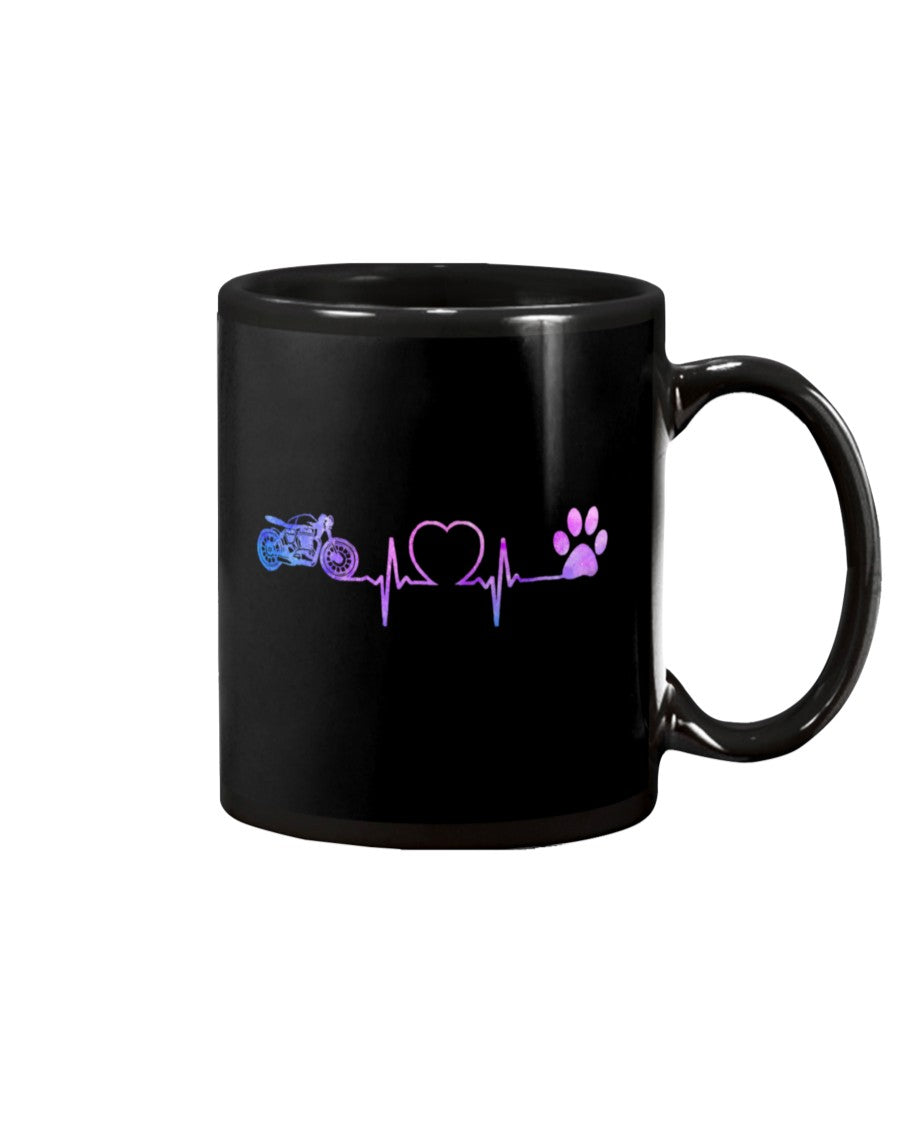 Motorcycle Coffee Mug | Motorcross Heartbeat | Drinkware Gift for Men Women Biker, Motorcyclist