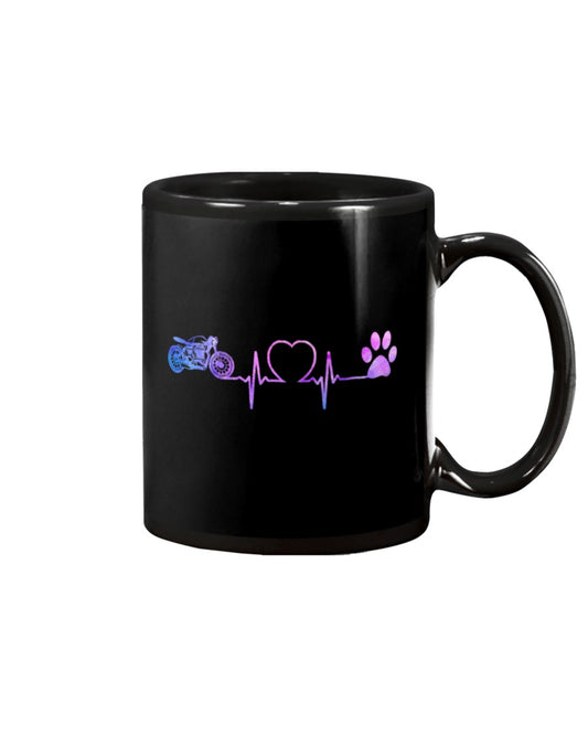 Motorcycle Coffee Mug | Motorcross Heartbeat | Drinkware Gift for Men Women Biker, Motorcyclist