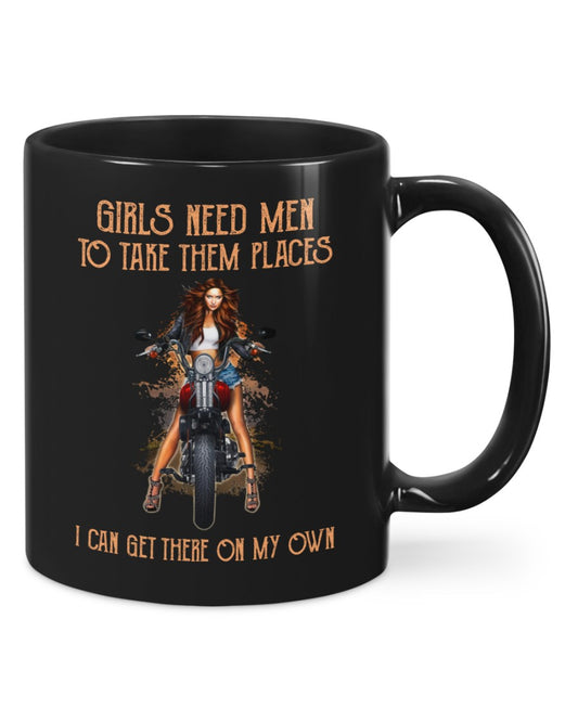 Motorcycle Coffee Mug | Girl Biker | Drinkware Gift for Men Women Biker, Motorcyclist