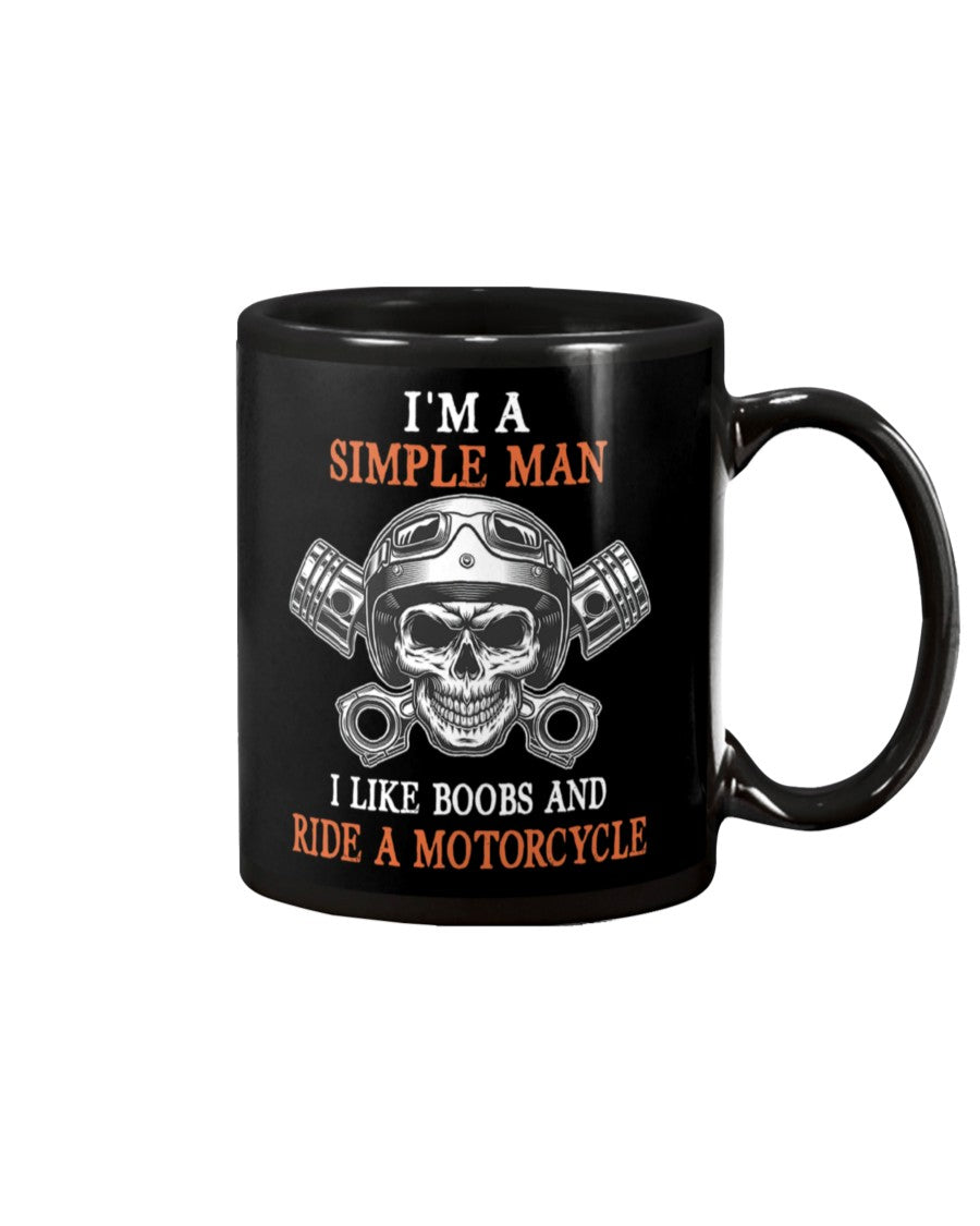 Motorcycle Coffee Mug | Simple Man | Drinkware Gift for Men Women Biker, Motorcyclist