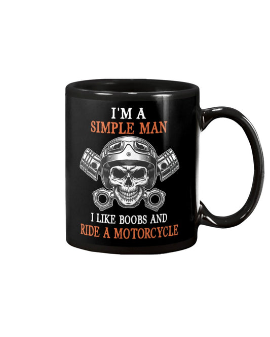 Motorcycle Coffee Mug | Simple Man | Drinkware Gift for Men Women Biker, Motorcyclist