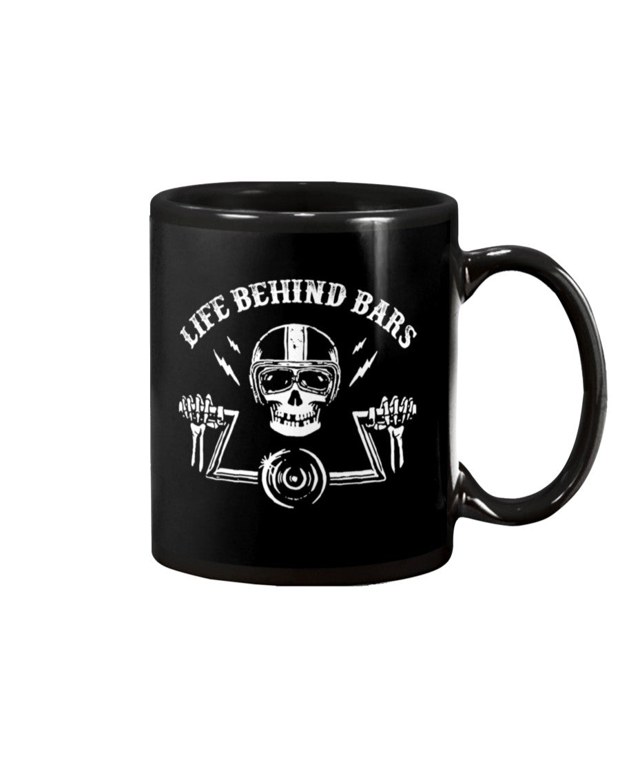 Motorcycle Coffee Mug | Life Behind Bars | Drinkware Gift for Men Women Biker, Motorcyclist
