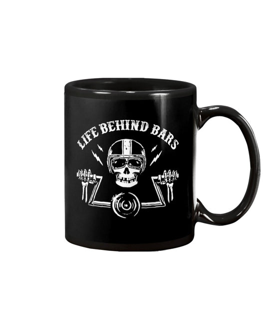 Motorcycle Coffee Mug | Life Behind Bars | Drinkware Gift for Men Women Biker, Motorcyclist