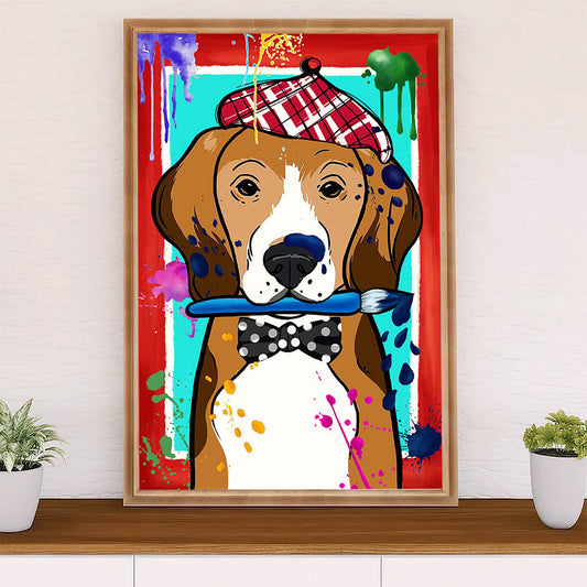 Beagle Dog Poster | Beagle Artist | Wall Art Gift for Pocket Beagle Puppies Lover
