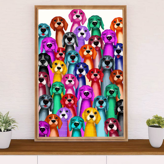 Beagle Dog Poster | Multi Dog | Wall Art Gift for Pocket Beagle Puppies Lover