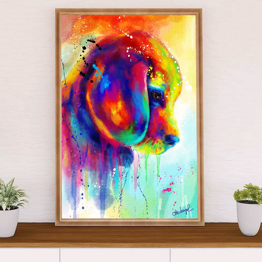 Beagle Dog Poster | Watercolor Dog Painting | Wall Art Gift for Pocket Beagle Puppies Lover