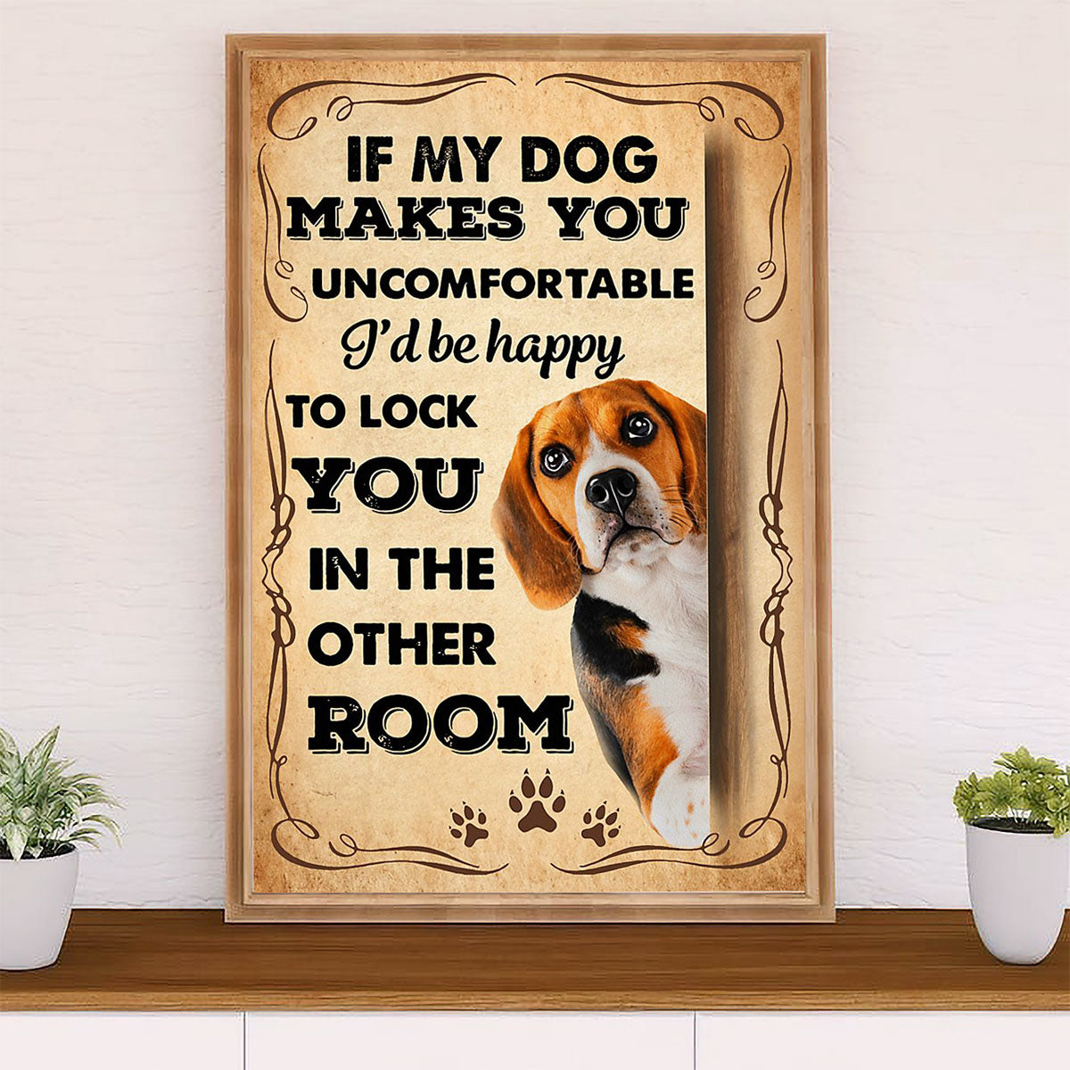 Beagle Dog Canvas Wall Art | Badass Quotes | Gift for Pocket Beagle Puppies Lover
