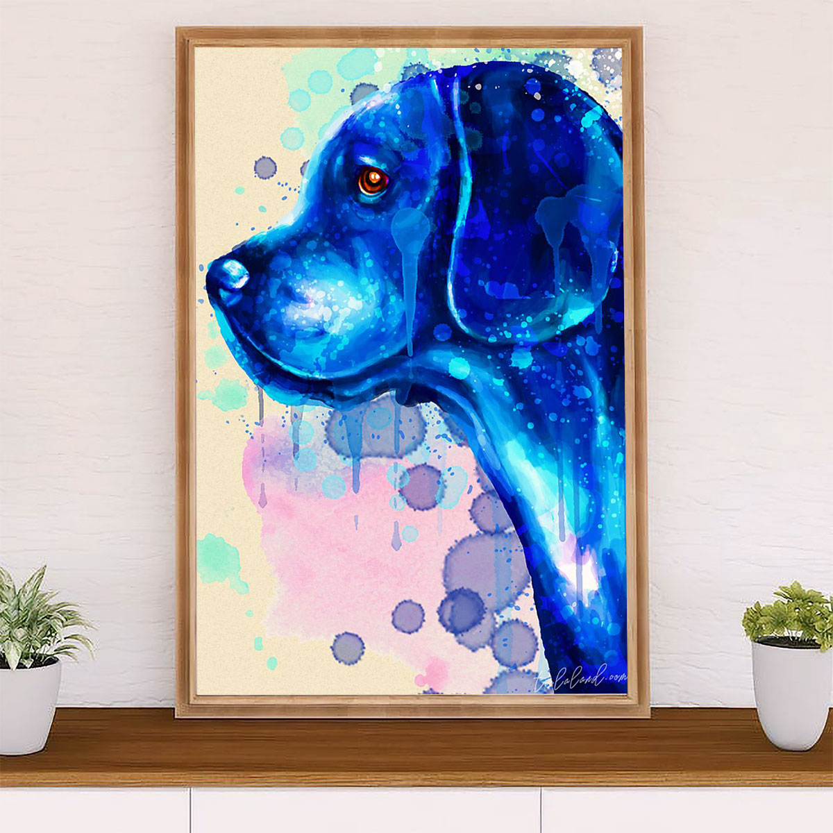 Beagle Dog Canvas Wall Art | Watercolor Dog Painting | Gift for Pocket Beagle Puppies Lover