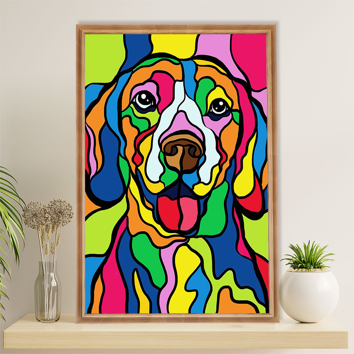 Beagle Dog Canvas Wall Art | Dog Art Painting | Gift for Pocket Beagle Puppies Lover