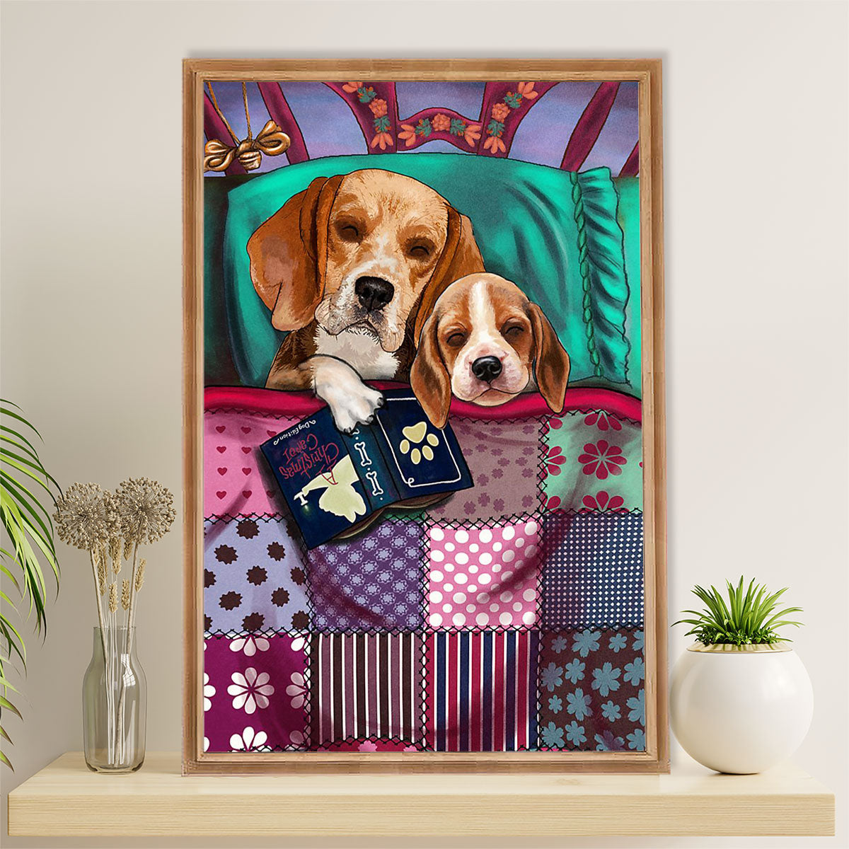 Beagle Dog Poster | Dog Sleep | Wall Art Gift for Pocket Beagle Puppies Lover