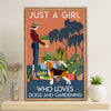 Beagle Dog Poster | Girl Loves Dogs & Gardening | Wall Art Gift for Pocket Beagle Puppies Lover
