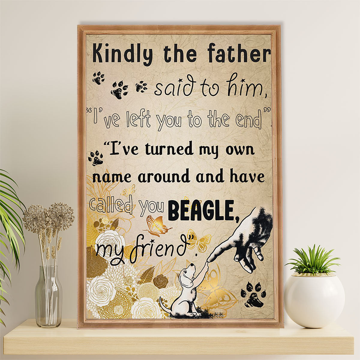 Beagle Dog Canvas Wall Art | From Dog Mom Dad to Beagle | Gift for Pocket Beagle Puppies Lover