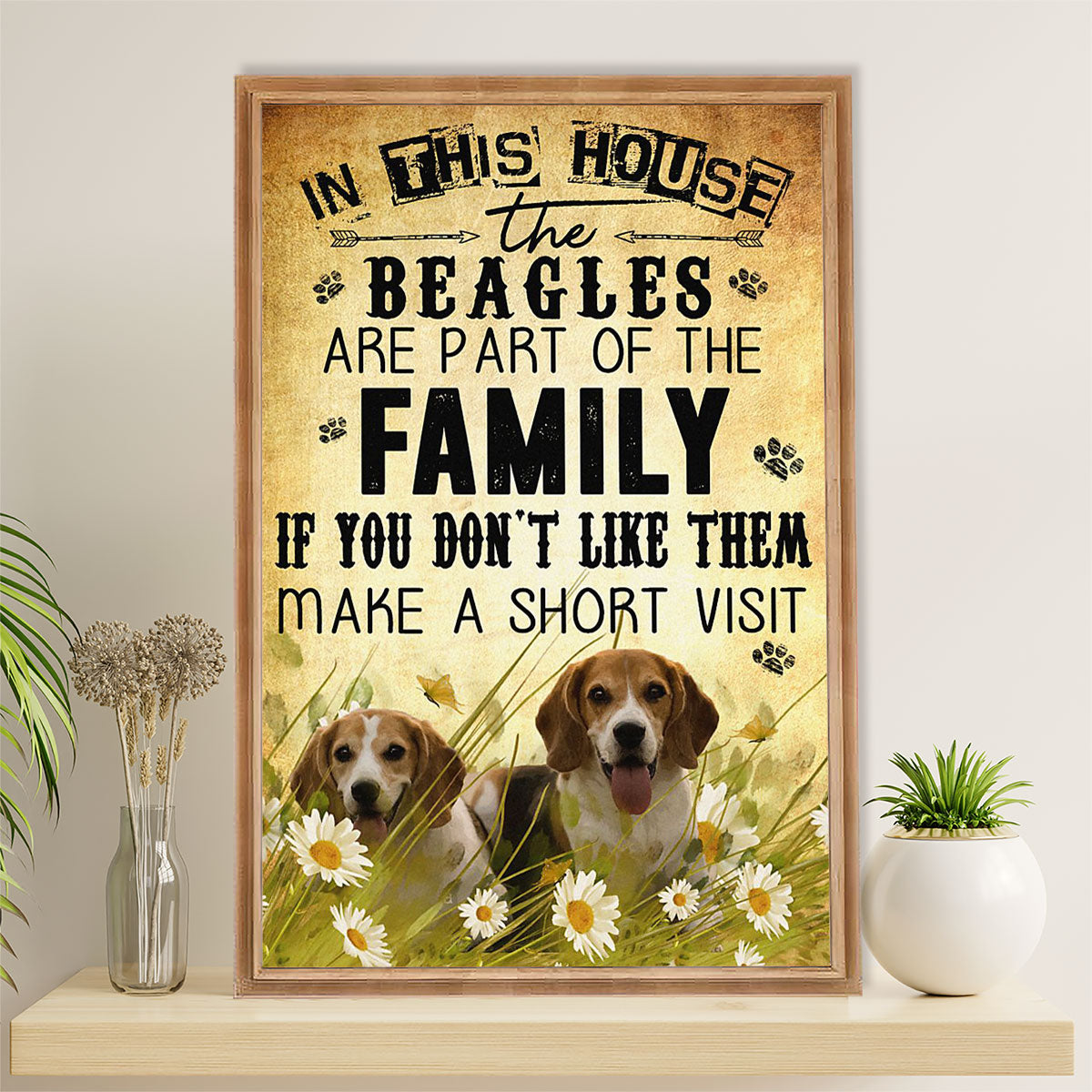 Beagle Dog Poster | In This House | Wall Art Gift for Pocket Beagle Puppies Lover