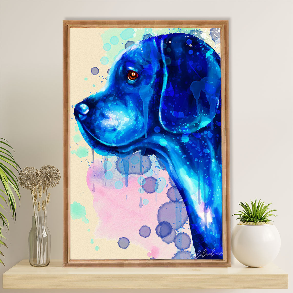 Beagle Dog Canvas Wall Art | Watercolor Dog Painting | Gift for Pocket Beagle Puppies Lover