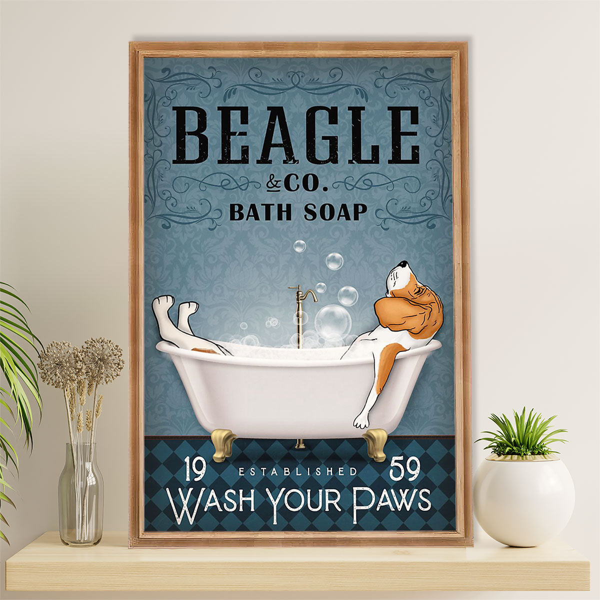 Beagle Dog Canvas Wall Art | Beagle Bath Soap | Gift for Pocket Beagle Puppies Lover