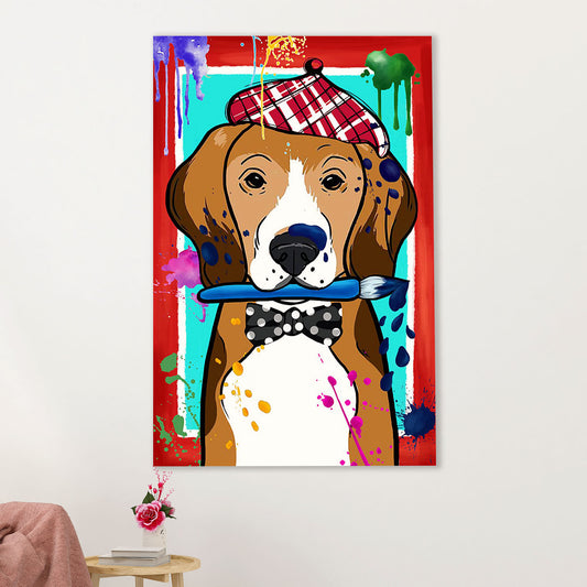 Beagle Dog Canvas Wall Art | Beagle Artist | Gift for Pocket Beagle Puppies Lover