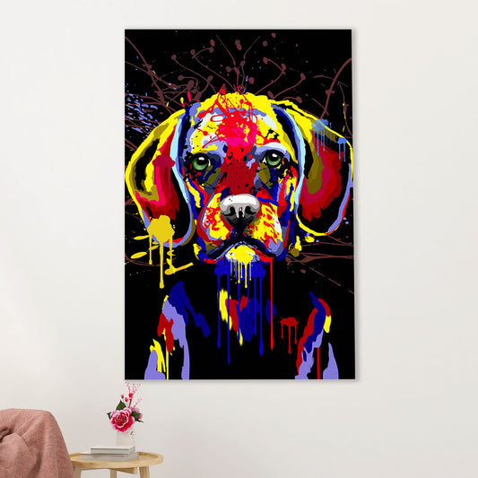 Beagle Dog Canvas Wall Art | Watercolor Dog Painting | Gift for Pocket Beagle Puppies Lover