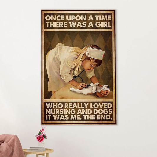 Beagle Dog Canvas Wall Art | Girl Loves Dogs | Gift for Pocket Beagle Puppies Lover