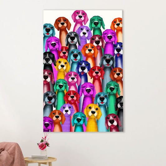 Beagle Dog Canvas Wall Art | Multi Dog | Gift for Pocket Beagle Puppies Lover