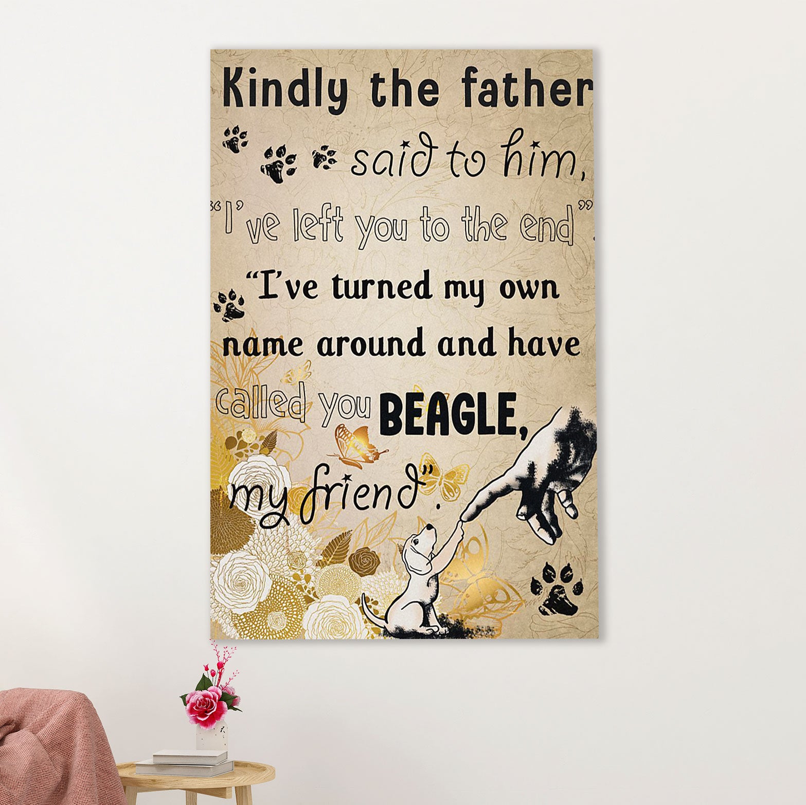 Beagle Dog Canvas Wall Art | From Dog Mom Dad to Beagle | Gift for Pocket Beagle Puppies Lover