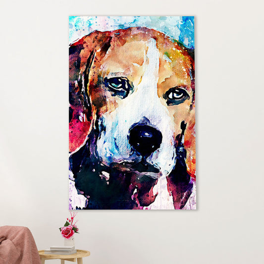Beagle Dog Canvas Wall Art | Dog Painting | Gift for Pocket Beagle Puppies Lover