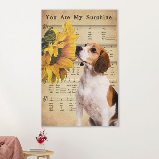 Beagle Dog Canvas Wall Art | You Are My Sunshine | Gift for Pocket Beagle Puppies Lover