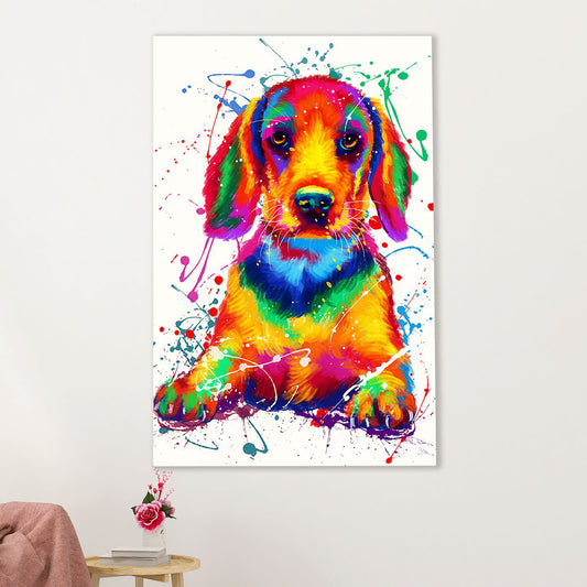 Beagle Dog Canvas Wall Art | Watercolor Dog Painting | Gift for Pocket Beagle Puppies Lover
