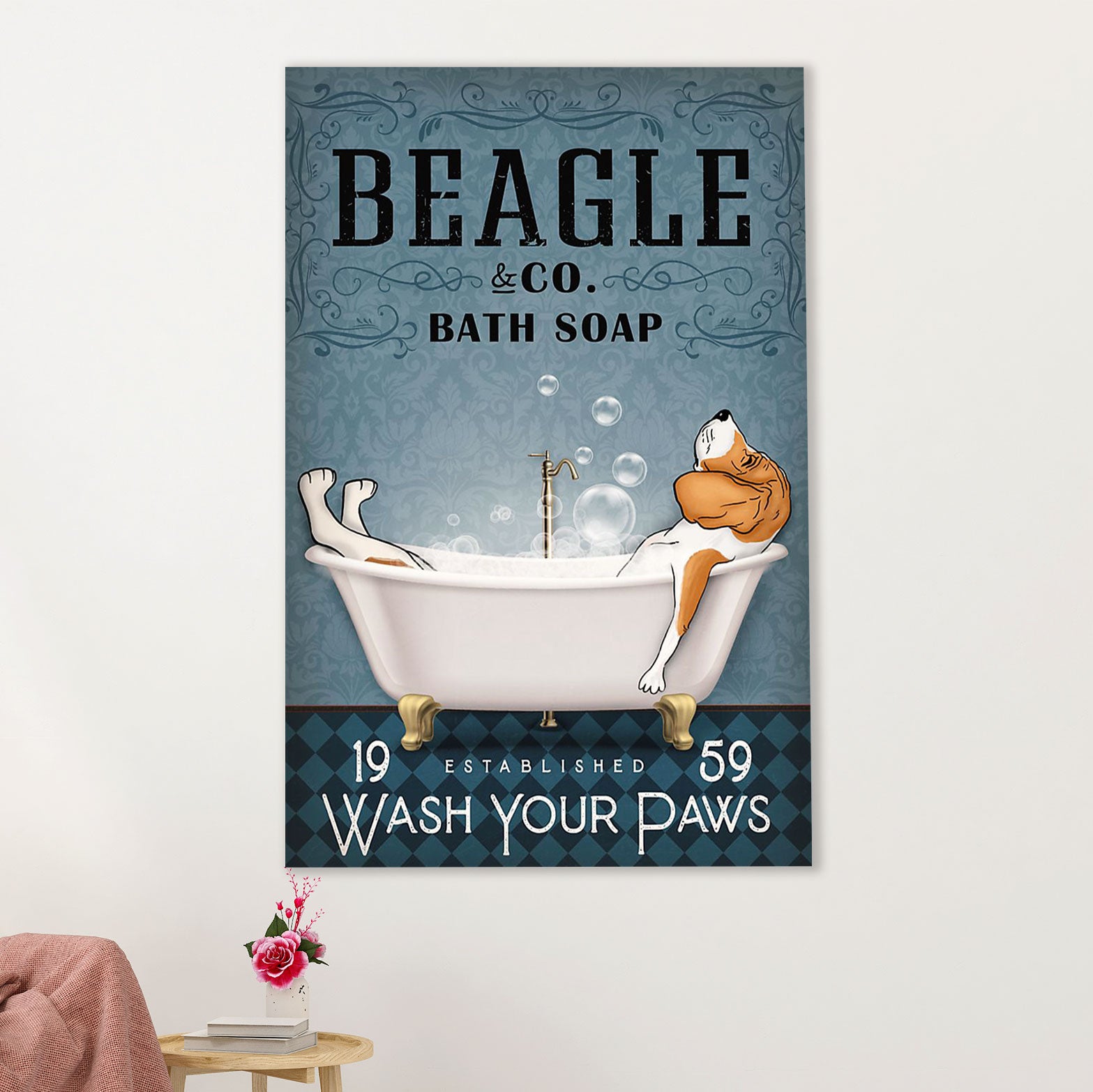 Beagle Dog Canvas Wall Art | Beagle Bath Soap | Gift for Pocket Beagle Puppies Lover