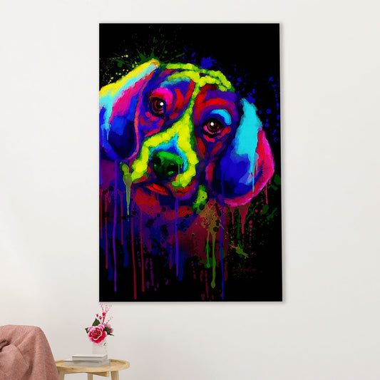 Beagle Dog Canvas Wall Art | Watercolor Dog Painting | Gift for Pocket Beagle Puppies Lover