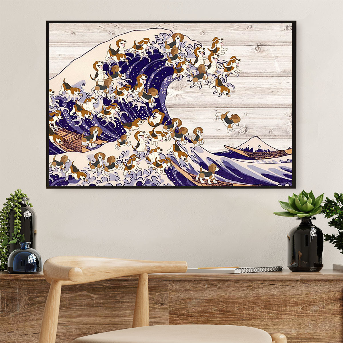 Beagle Dog Canvas Wall Art Prints | Tsunami Beagles | Home Décor Gift for Pocket Beagle Puppies Lover