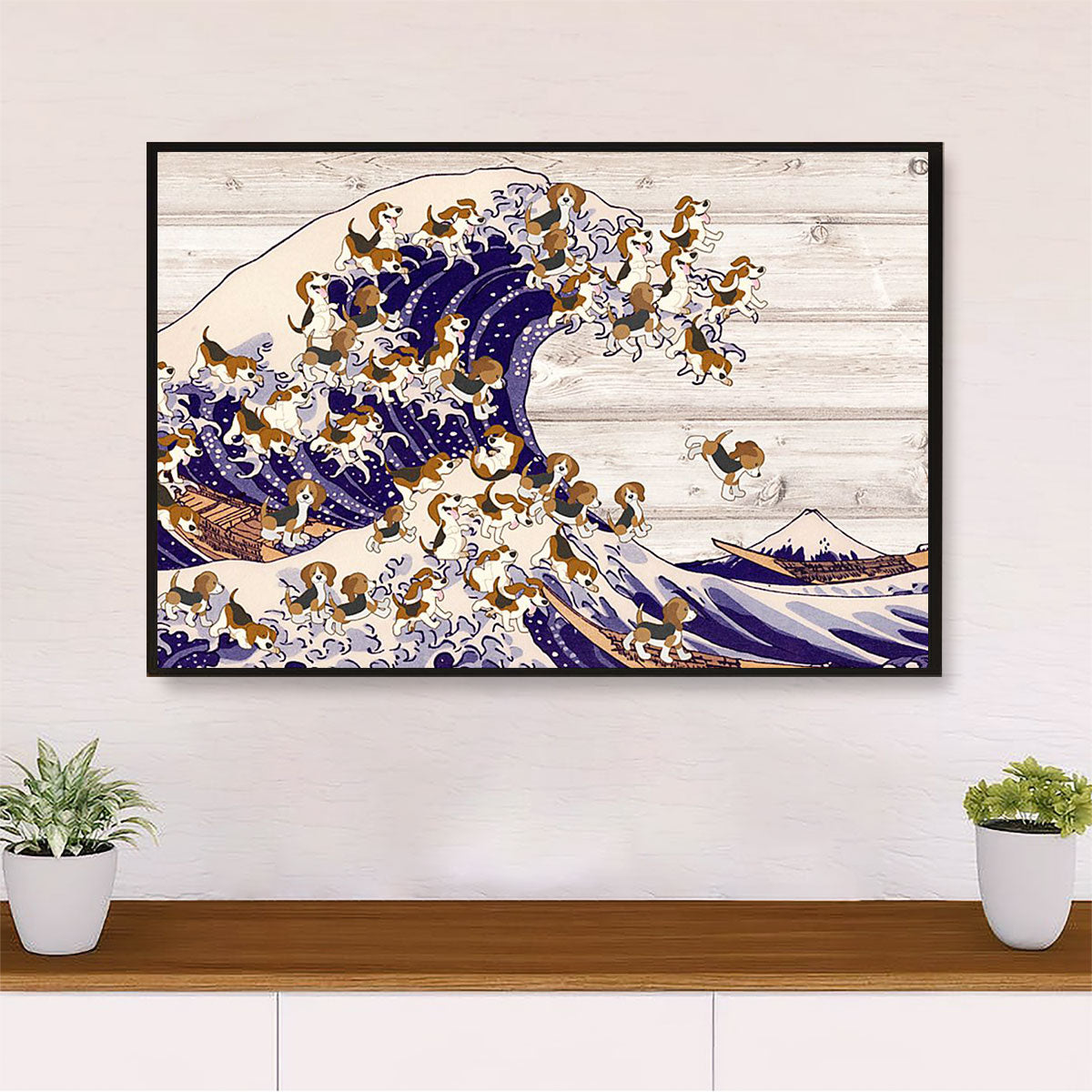Beagle Dog Canvas Wall Art Prints | Tsunami Beagles | Home Décor Gift for Pocket Beagle Puppies Lover