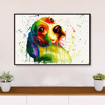 Beagle Dog Canvas Wall Art Prints | Watercolor Dog Painting | Home Décor Gift for Pocket Beagle Puppies Lover