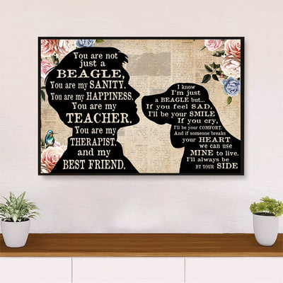 Beagle Dog Canvas Wall Art Prints | From Dog Dad to Beagle | Home Décor Gift for Pocket Beagle Puppies Lover