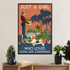 Basset Hound Dog Poster | Girl Loves Dogs & Gardening | Wall Art Gift for Miniature Basset Hound Puppies Lover