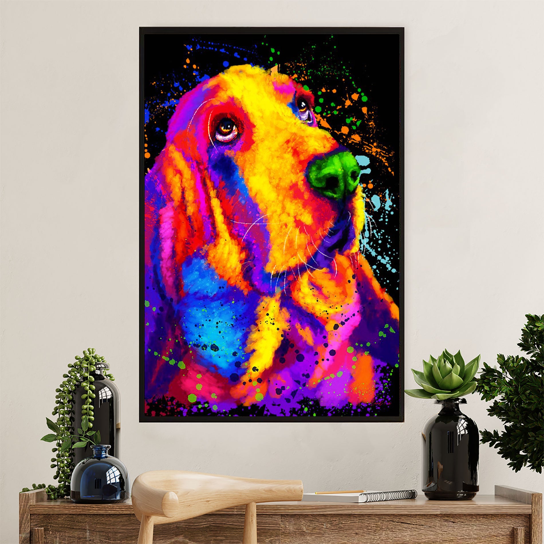 Basset Hound Dog Poster | Watercolor Dog Paitning | Wall Art Gift for Miniature Basset Hound Puppies Lover