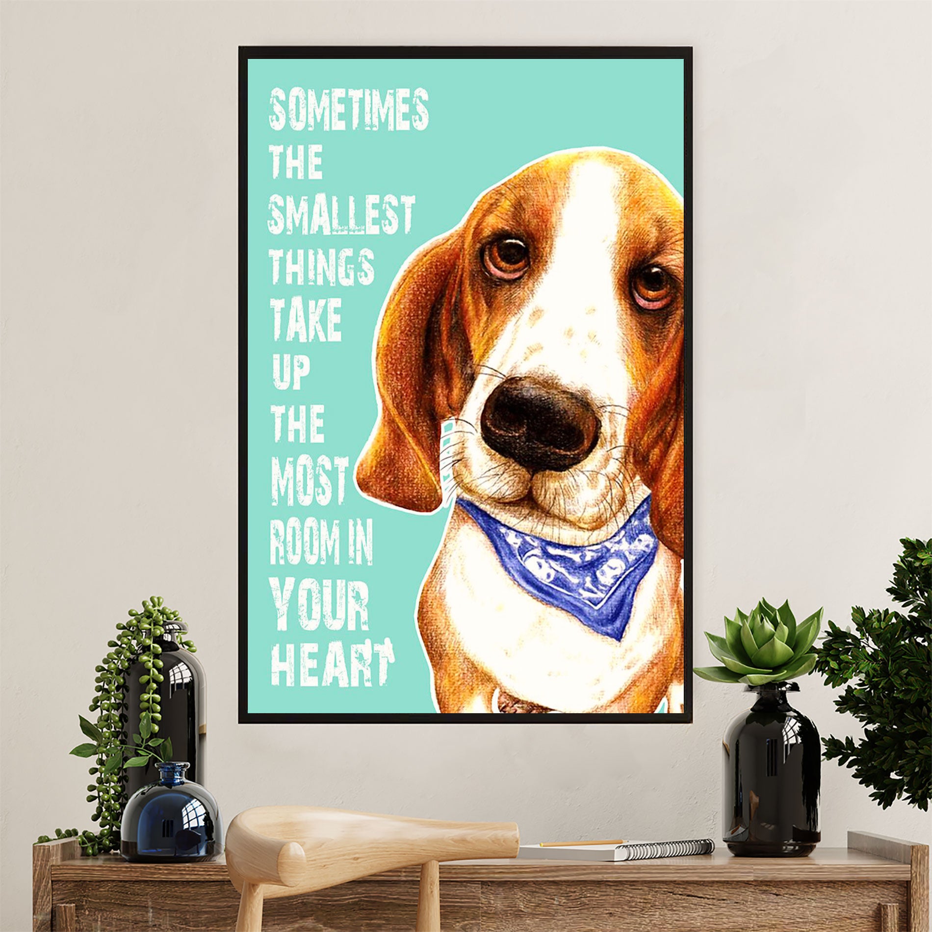 Basset Hound Dog Canvas Wall Art | Take Up The Most Room | Gift for Miniature Puppies Lover