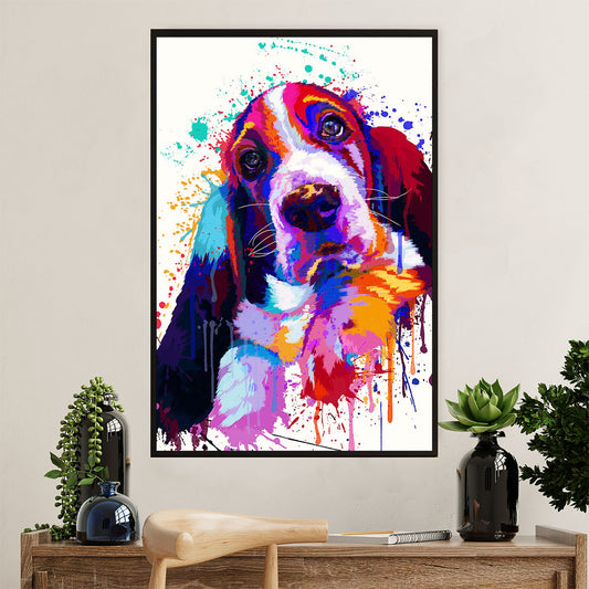 Basset Hound Dog Poster | Watercolor Dog Paitning | Wall Art Gift for Miniature Basset Hound Puppies Lover