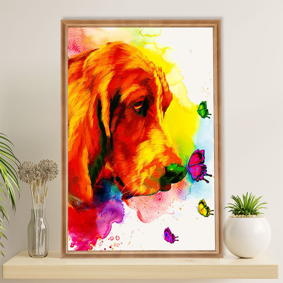 Basset Hound Dog Poster | Watercolor Dog Paitning | Wall Art Gift for Miniature Basset Hound Puppies Lover