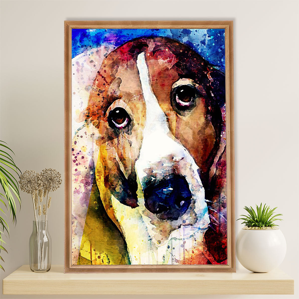 Basset Hound Dog Poster | Watercolor Dog Paitning | Wall Art Gift for Miniature Basset Hound Puppies Lover