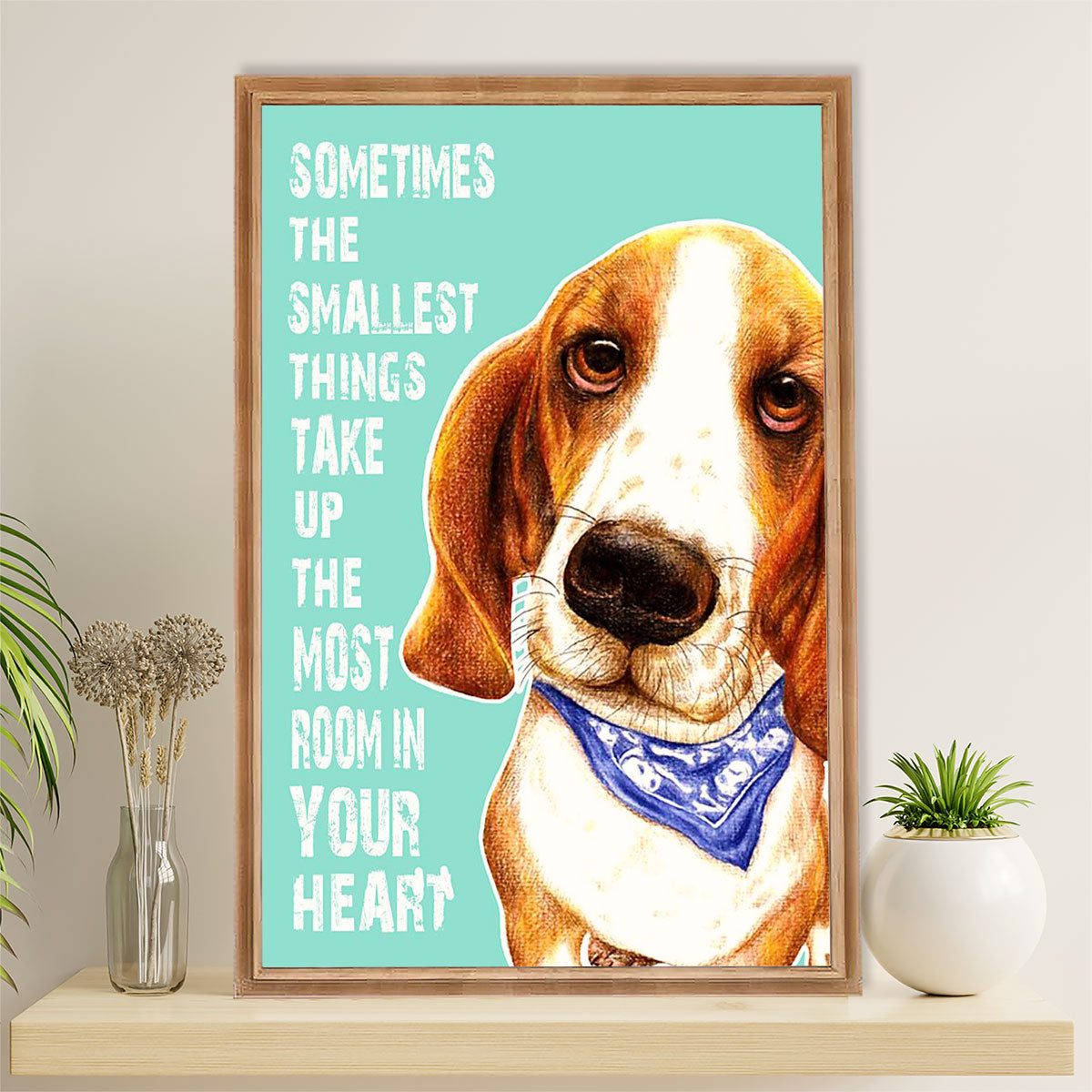 Basset Hound Dog Canvas Wall Art | Take Up The Most Room | Gift for Miniature Puppies Lover