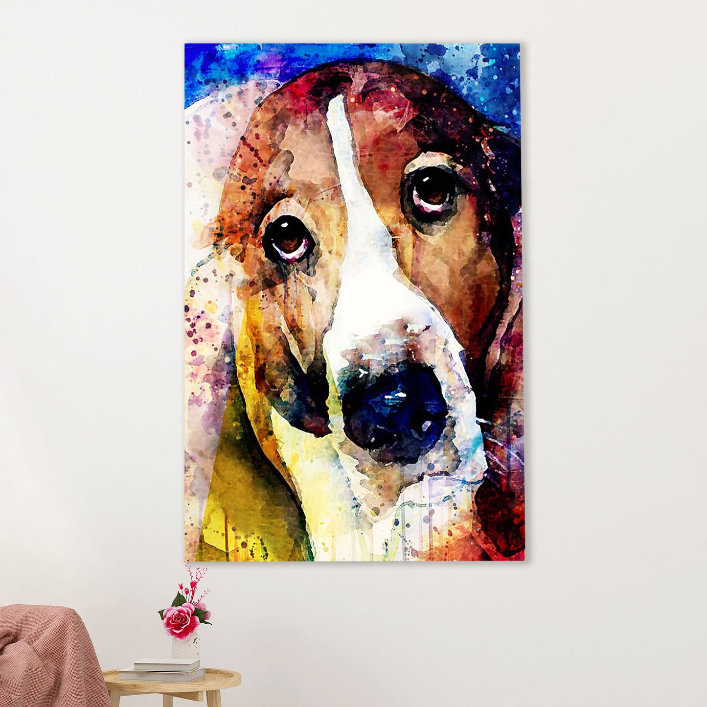 Basset Hound Dog Poster | Watercolor Dog Paitning | Wall Art Gift for Miniature Basset Hound Puppies Lover