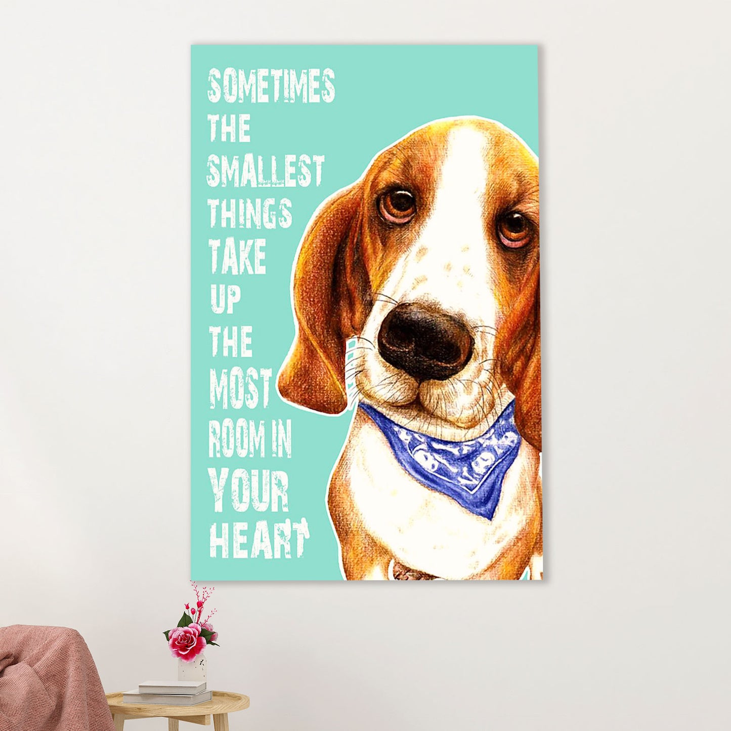 Basset Hound Dog Canvas Wall Art | Take Up The Most Room | Gift for Miniature Puppies Lover