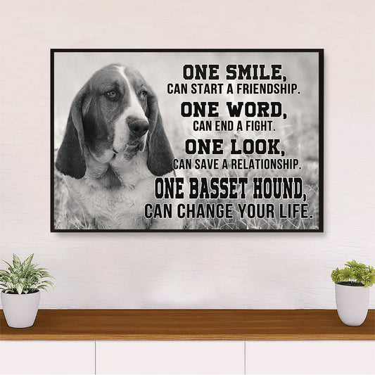 Basset Hound Dog Poster | Motivational Quotes | Wall Art Gift for Miniature Basset Hound Puppies Lover