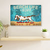 Basset Hound Dog Poster | Beach Life Summer | Wall Art Gift for Miniature Basset Hound Puppies Lover