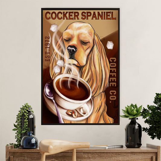 Cocker Spaniel Dog Poster | Dog Coffee Co | Wall Art Gift for Cocker Spaniel Puppies Lover