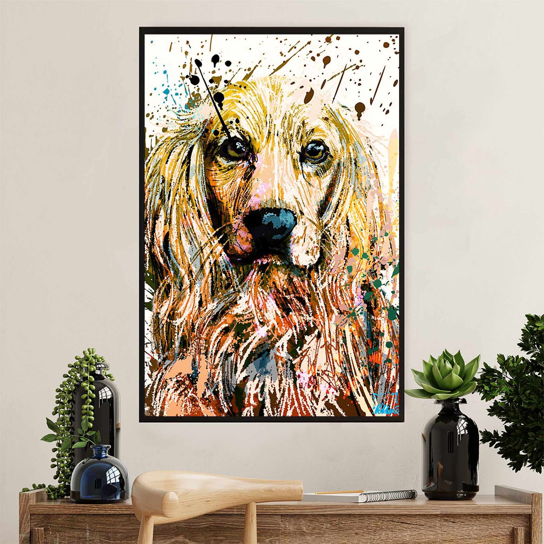 Cocker Spaniel Canvas Wall Art | Watercolor Dog Painting | Gift for Cocker Spaniel Puppies Lover